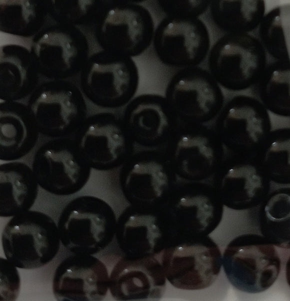 Value Beads - 4mm Glass Pearl - Black