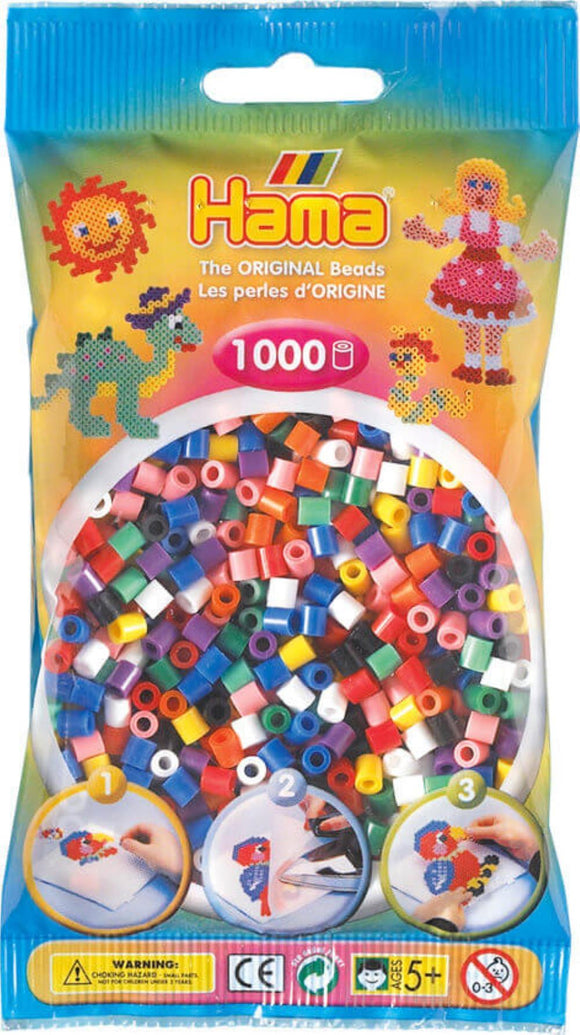 Hama Beads 1000pc Mixed Solid