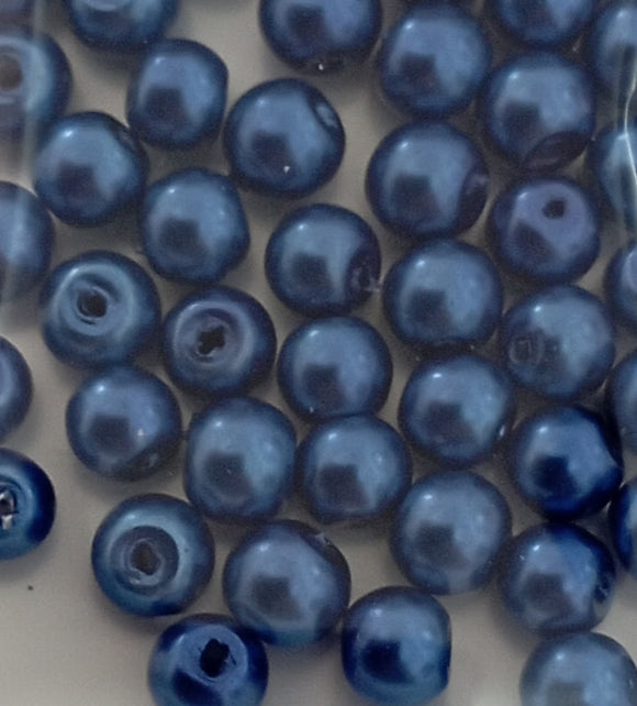 Value Beads - 4mm Glass Pearl - Royal Blue