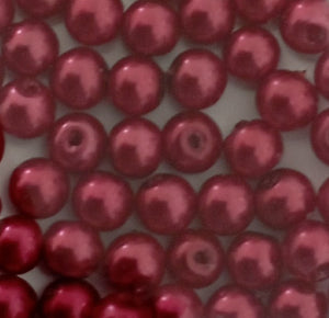 Value Beads - 6mm Glass Pearl - Red