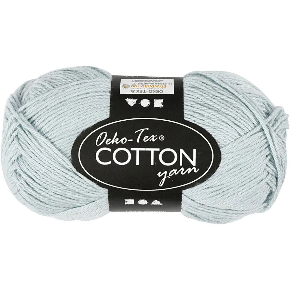 Oeko-Tex Cotton Yarn, no. 8/4, L: 170 m, dusty blue, 50 g/ 1 ball