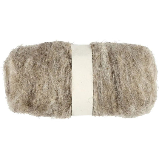Carded Wool Natural 100 g