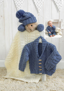 4854 Jacket, Scarf, Hat, Mittens & Blanket