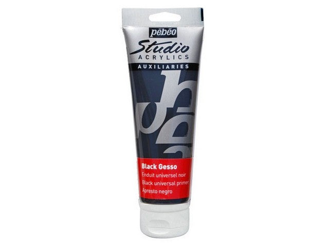 Pebeo Studio Acrylics Auxiliaries Black Gesso 250ml