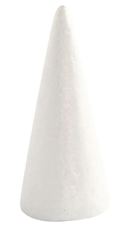 Polystyrene Cone W:6cm H:14.5cm White