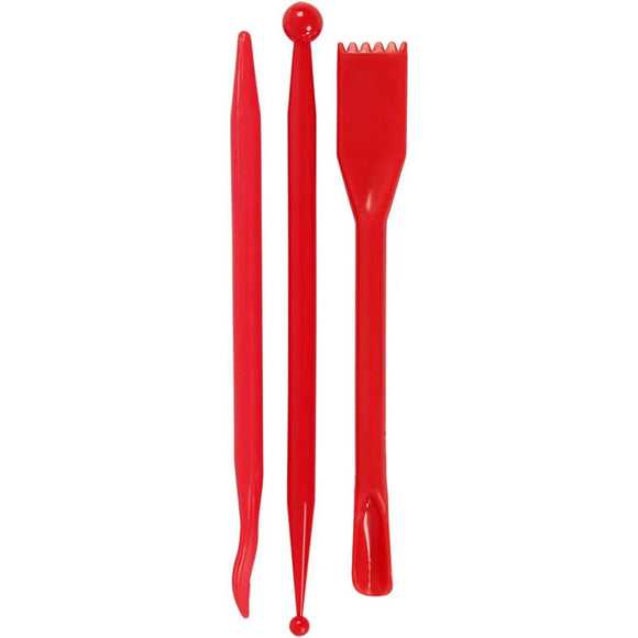 Creotime Modelling Tool, L: 14,5 cm, red, 3 pc/ 1 pack