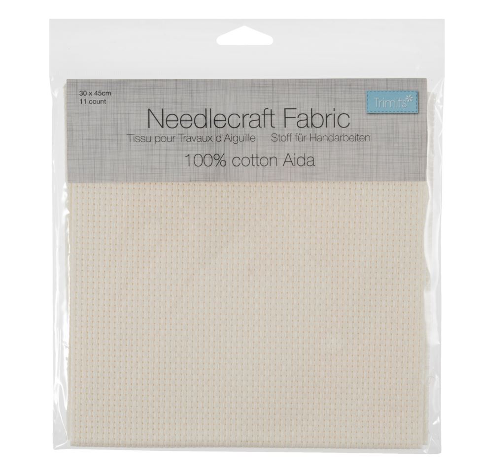 Trimits Needlecraft Fabric Aida 11 Count 45 x 30cm Cream