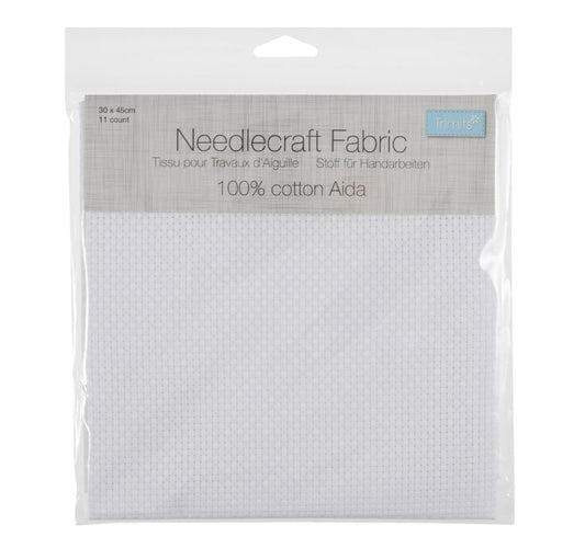 Trimits Needlecraft Fabric Aida 11 Count 45 x 30cm White