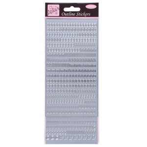 Anitas Outline Stickers Small Letters Silver