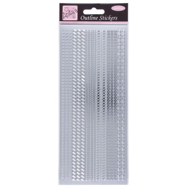 Anitas Outline Stickers Assorted Borders Silver