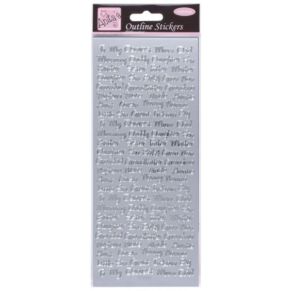 Outline Stickers Relative Messages Silver