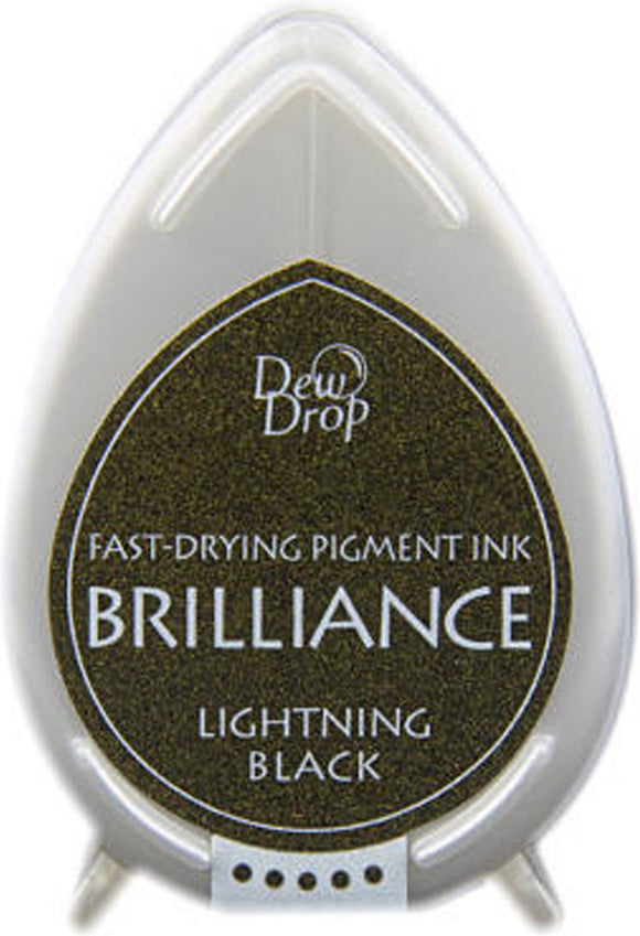 Tsukineko Brilliance Stamp Pad - Dew Drop - Lightning black