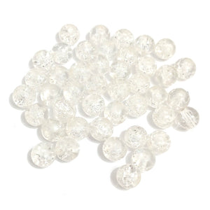 Value Beads - 6mm Glass Crackle- Clear