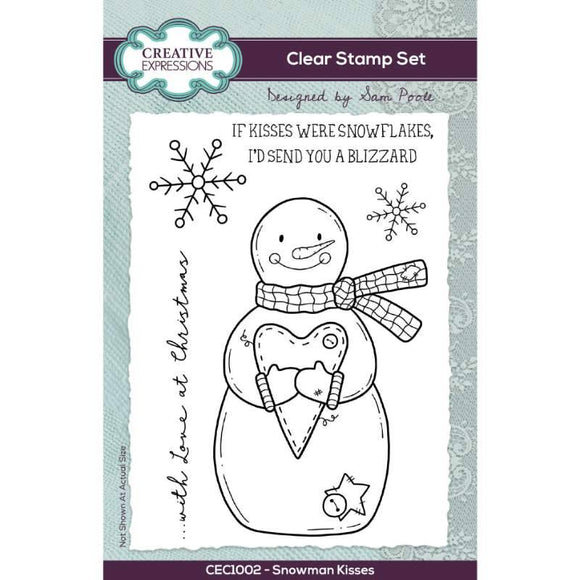 Sam Poole Snowman Kisses 6 in x 4 in Clear Stamp Set