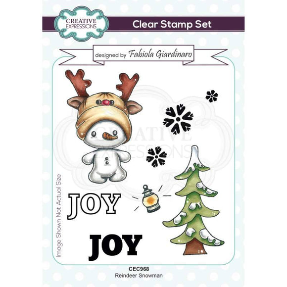 Fabiola Giardinaro Reindeer Snowman 6 in x 4 in Clear Stamp Set