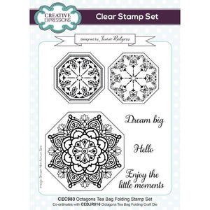 Creative Expressions Jamie Rodgers Octagon Teabag 6 in x 8 in Stamp Set