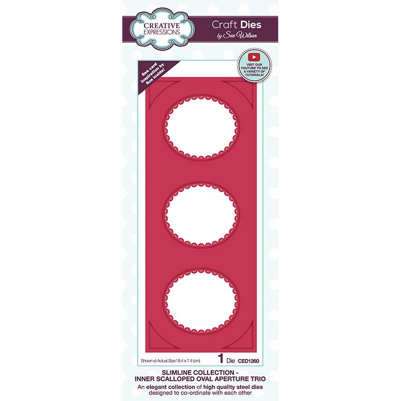 Sue Wilson Slimline Inner Scalloped Oval Aperture Trio Craft Die