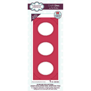 Sue Wilson Slimline Inner Scalloped Oval Aperture Trio Craft Die