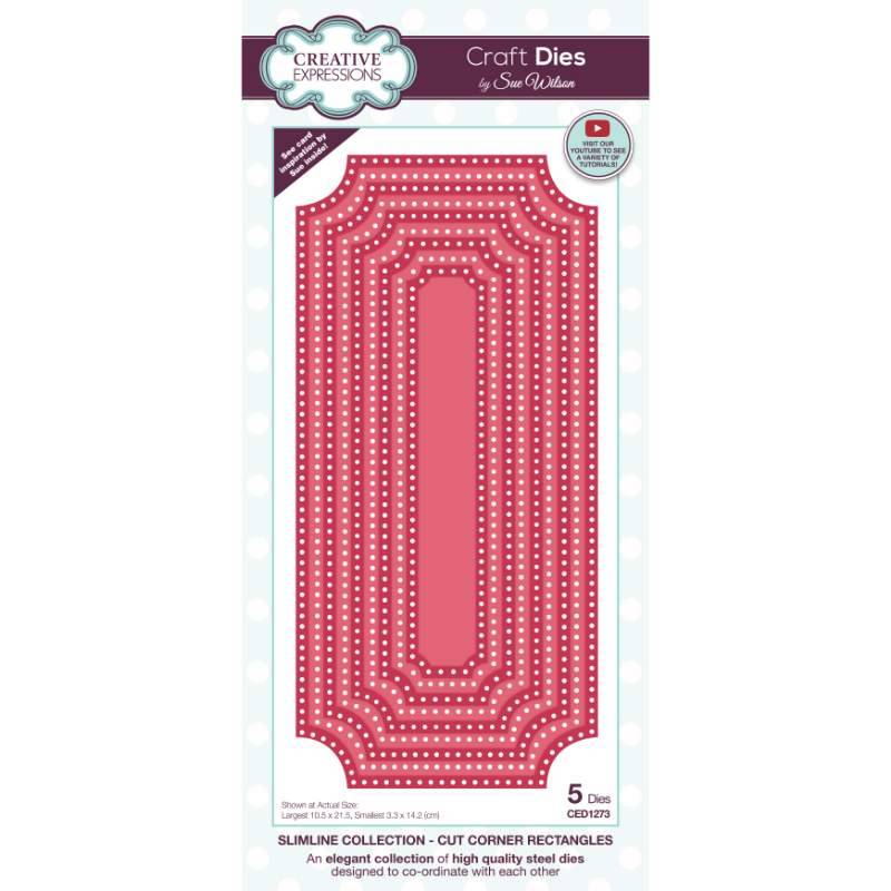 Sue Wilson Slimline Cut Corner Rectangles Craft Die