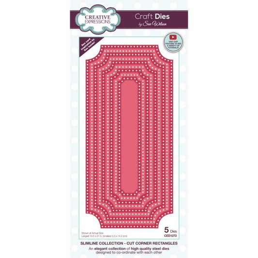 Sue Wilson Slimline Cut Corner Rectangles Craft Die