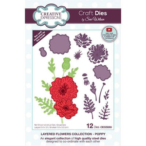 Creative Expressions Sue Wilson Layered Flowers Collection- Poppy Craft Die