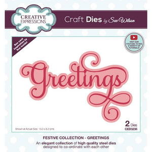 Sue Wilson Festive Noble Greetings Craft Die