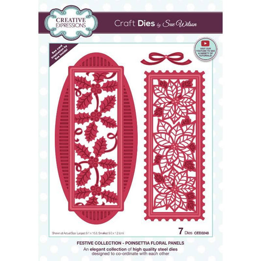 Sue Wilson Festive Poinsettia Floral Panels Craft Die