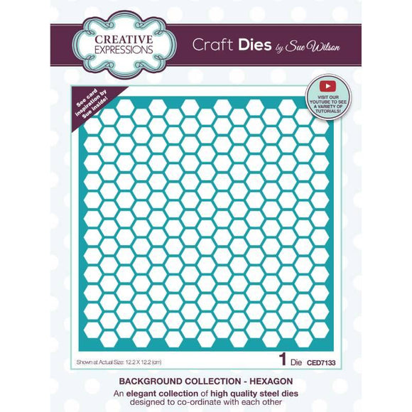 Creative Expressions Sue Wilson Background Collection Hexagon Craft Die