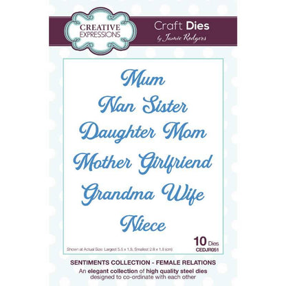 Creative Expressions Jamie Rodgers Female Relations Craft Die