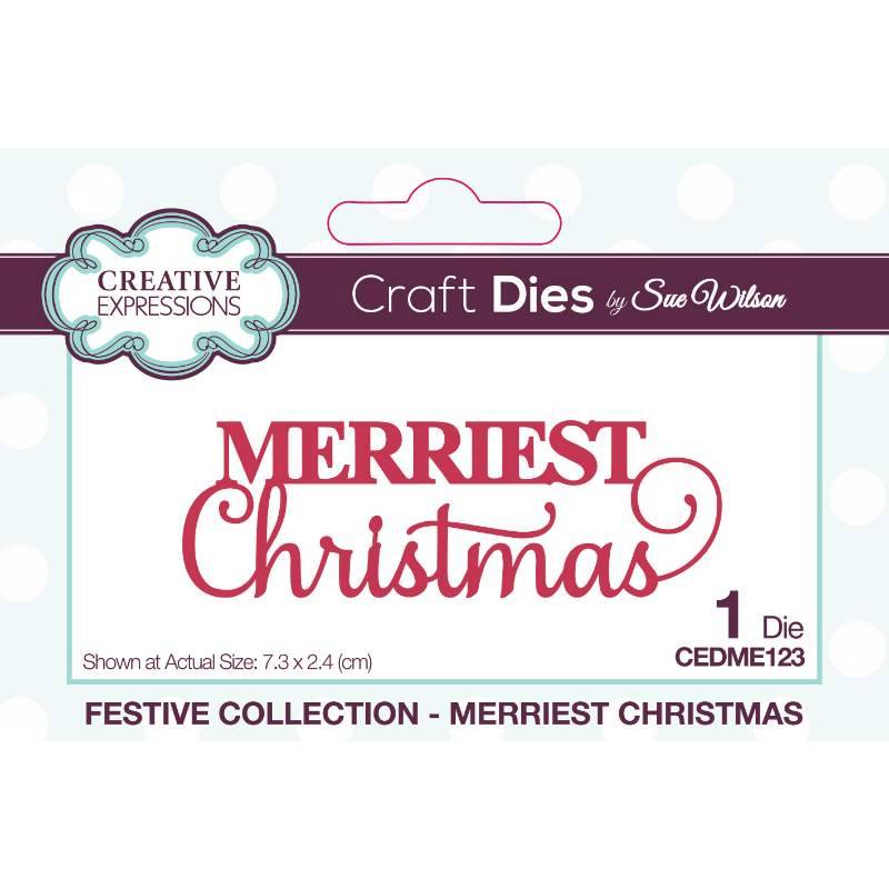 Sue Wilson Festive Mini Expressions Merriest Christmas Craft Die