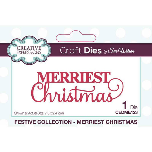 Sue Wilson Festive Mini Expressions Merriest Christmas Craft Die