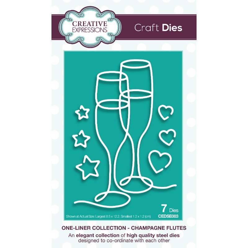 Creative Expressions One-liner Collection Champagne Flutes Craft Die