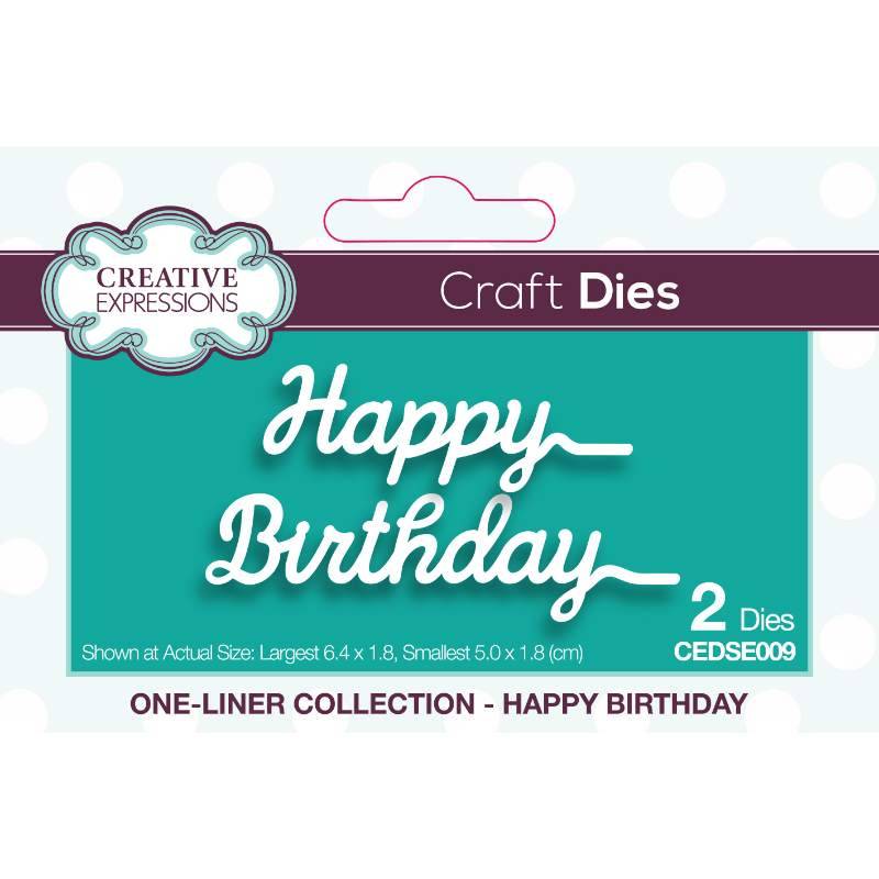Creative Expressions One-liner Collection Happy Birthday Craft Die