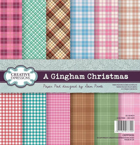 Sam Poole A Gingham Christmas 8 in x 8 in Paper Pad