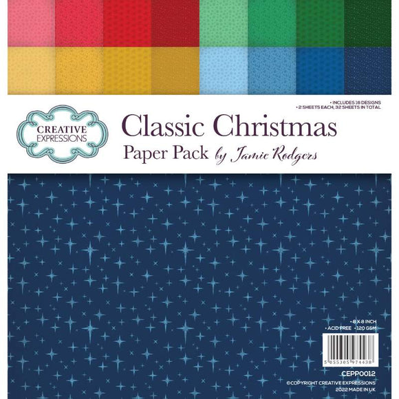 Jamie Rodgers Classic Christmas 8 in x 8 in Paper Pack