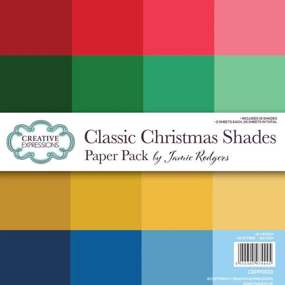 Jamie Rodgers Classic Christmas Shades 8 in x 8 in Paper Pack