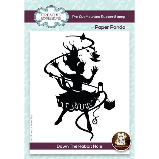 Paper Panda The Rabbit Hole Background Pre Cut Rubber Stamp