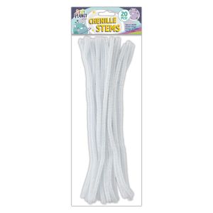 Craft Planet Chenille Stems White 20pk