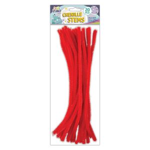 Craft Planet Chenille Stems Red 20pk