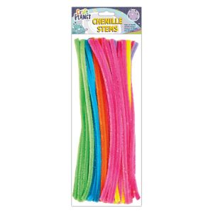 Craft Planet Chenille Stems Neon 300mm 60pk