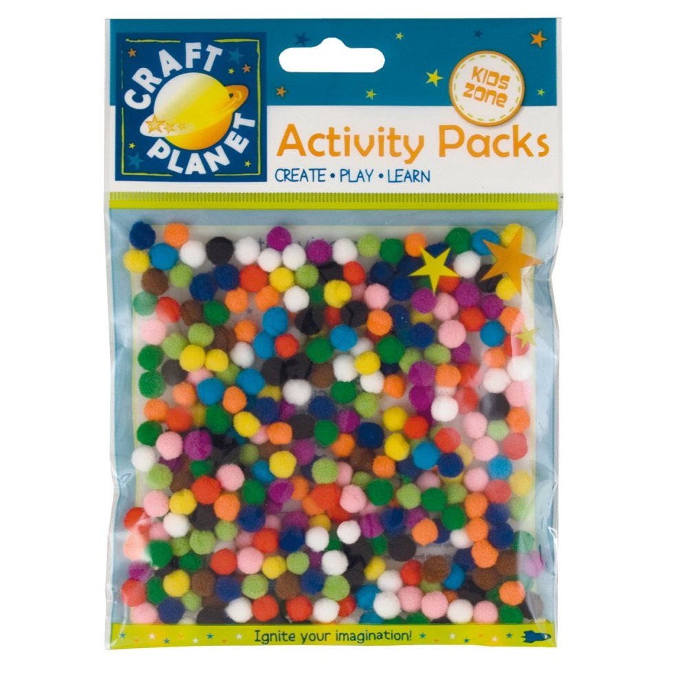 Craft Planet Pom Poms - Assorted Colours 9g 7mm