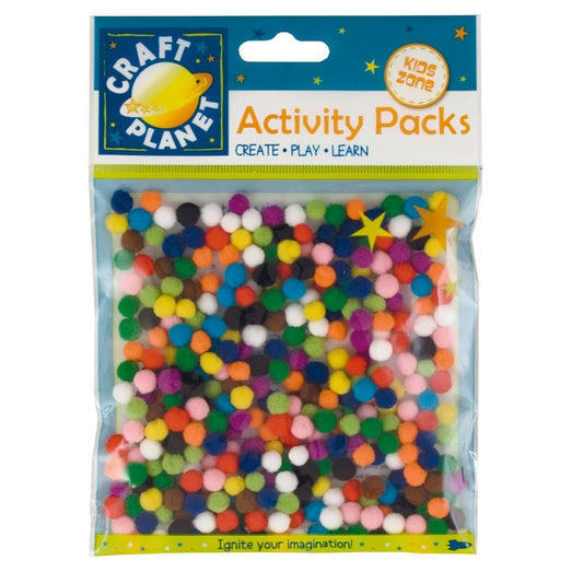 Craft Planet Pom Poms - Assorted Colours 9g 7mm