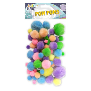 Craft Planet Pom Poms - Pastel Colours 100pk