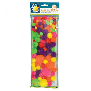 Craft Planet Pom Poms - Neon Colours 100pk