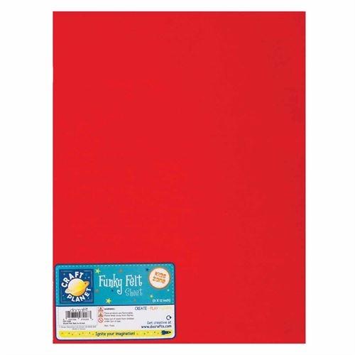 Craft Planet Acrylic Felt Sheet 9x12 - Red