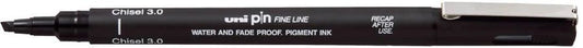 Uni Pin Chisel 3.0mm Fine Liner Drawing Pen - Black Ink