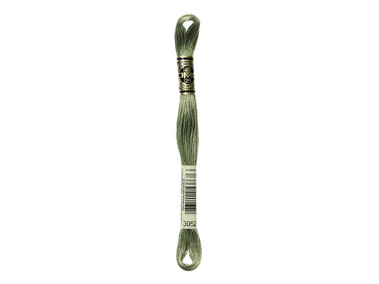 Mouline Stranded Cotton - 3052 Medium Green Grey