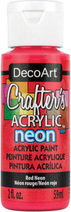 Deco Art Crafter's Acrylic Paint - Red Neon 59ml