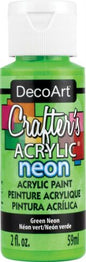 Deco Art Crafter's Acrylic Paint - Green Neon 59ml