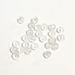 Value Beads - 6 x 4mm Glass Rondelles - Clear AB